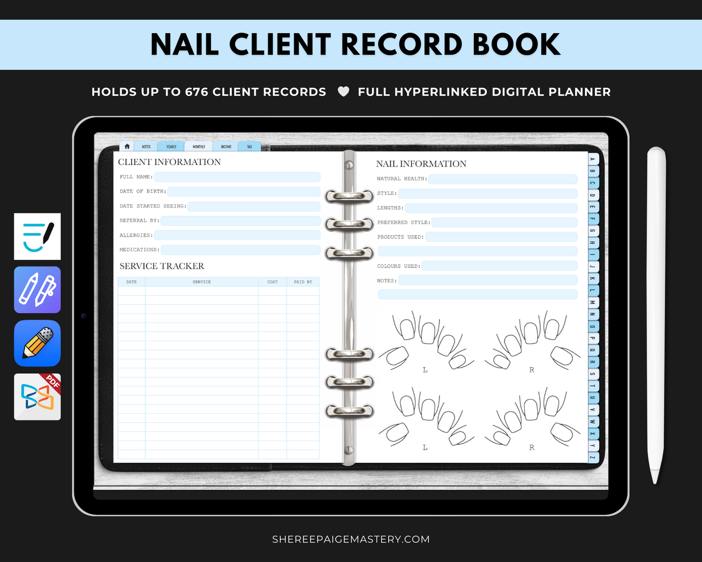 Nail Client Record Book - Digital