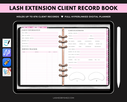 Lash Extension Client Record Book - Digital