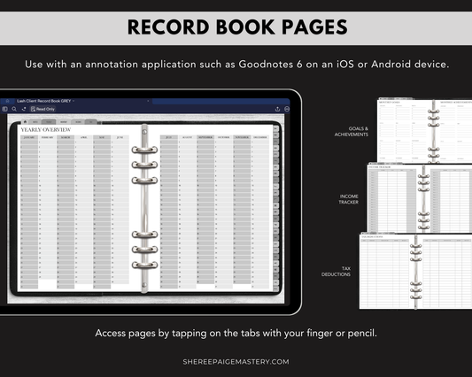Lash Lift & Tint Client Record Book - Digital