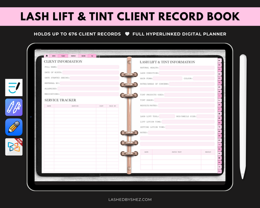 Lash Lift & Tint Client Record Book - Digital