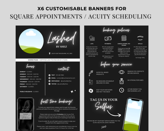 Square Appointments / Acuity Scheduling - Canva Template