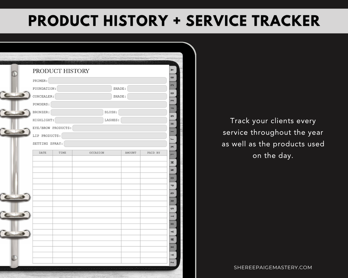Makeup Artist Client Record Book - Digital