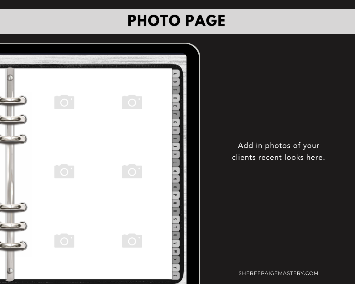Makeup Artist Client Record Book - Digital