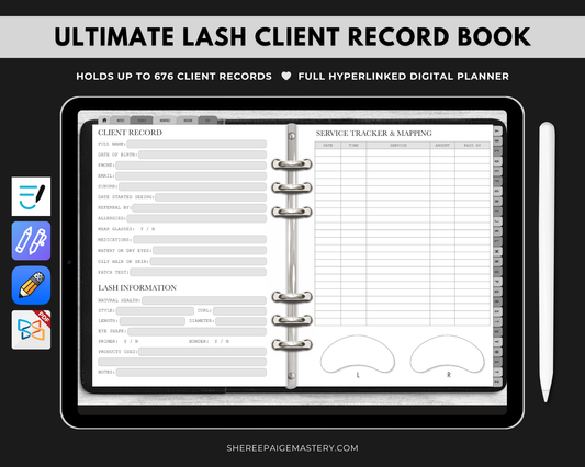Ultimate Lash Extension Client Record Book - Digital