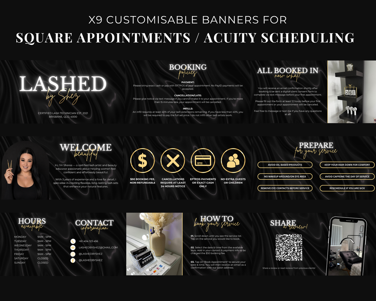 Square Appointments / Acuity Scheduling - Canva Template