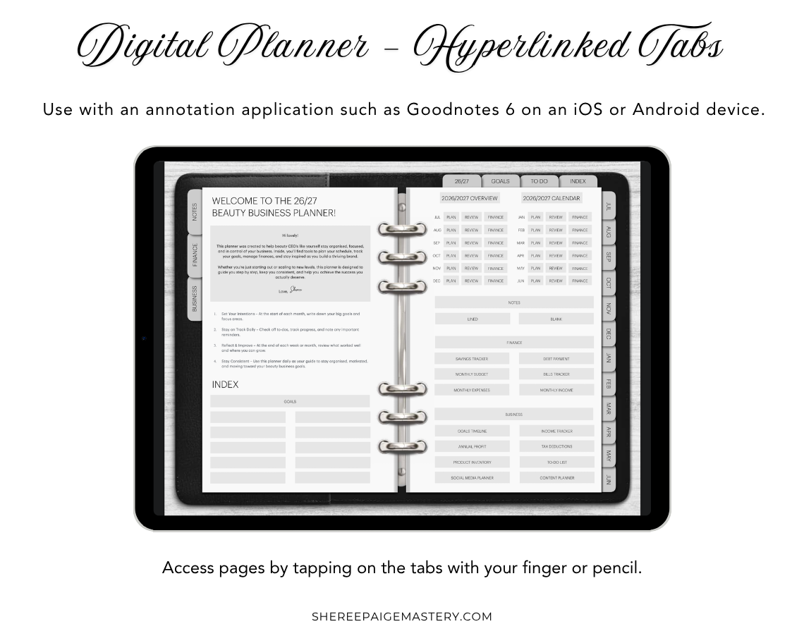2026/2027 Beauty Business Planner - Digital