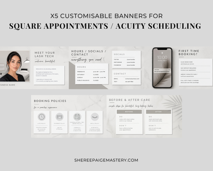 Square Appointments / Acuity Scheduling - Canva Template - Soft Grey