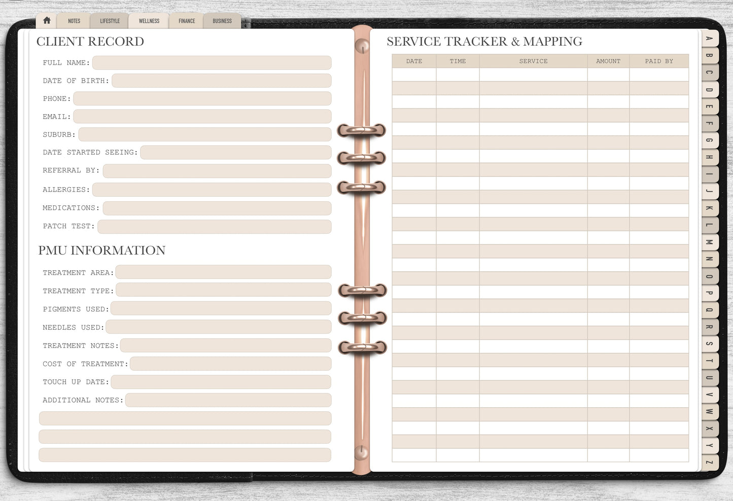 Ultimate PMU Client Record Book - Digital