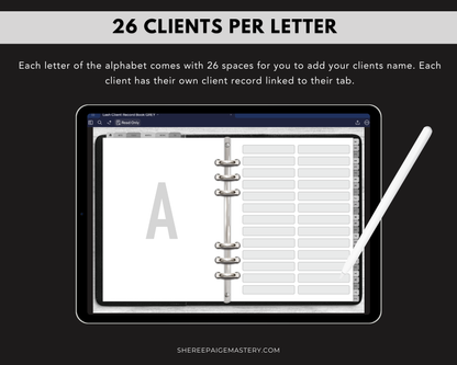 Lash Extension Client Record Book - Digital
