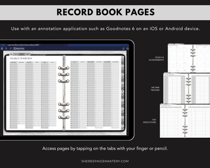 Lash & Brow Client Record Book - Digital