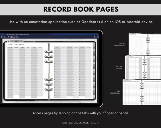 Lash & Brow Client Record Book - Digital