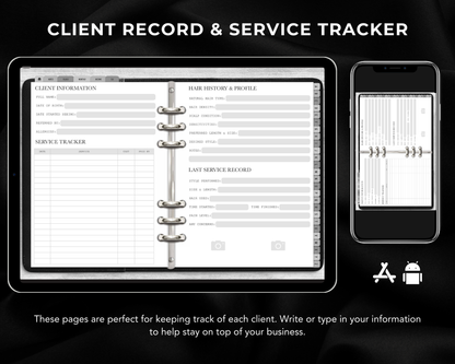 Hair Braids Client Record Book - Digital