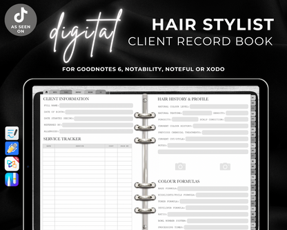 Hair Stylist Client Record Book - Digital
