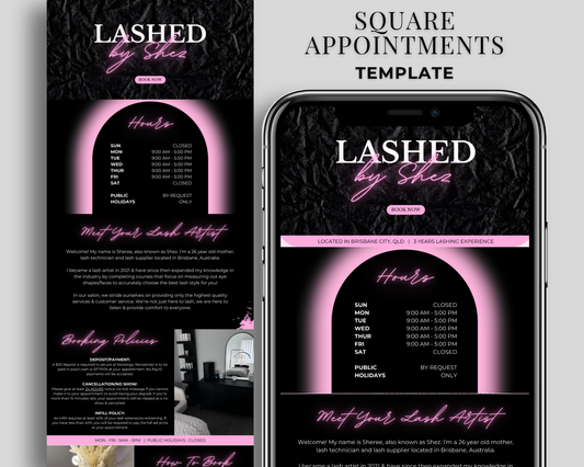 Square Appointments / Acuity Scheduling - Canva Template