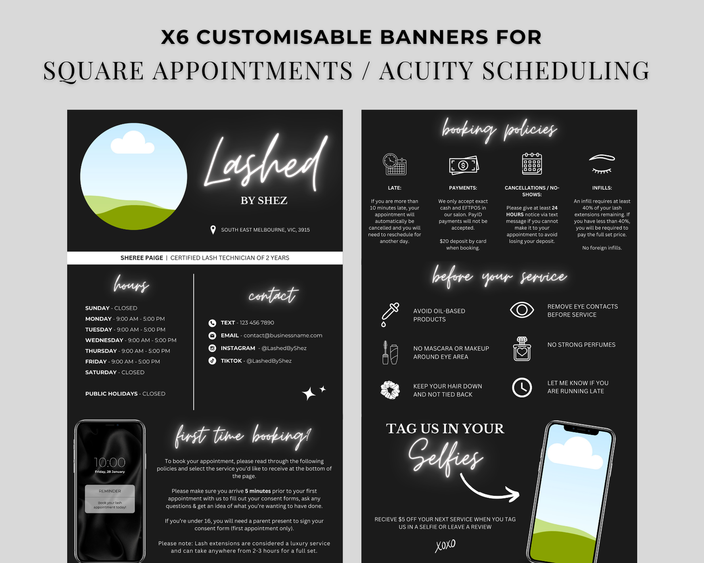 Square Appointments / Acuity Scheduling - Canva Template