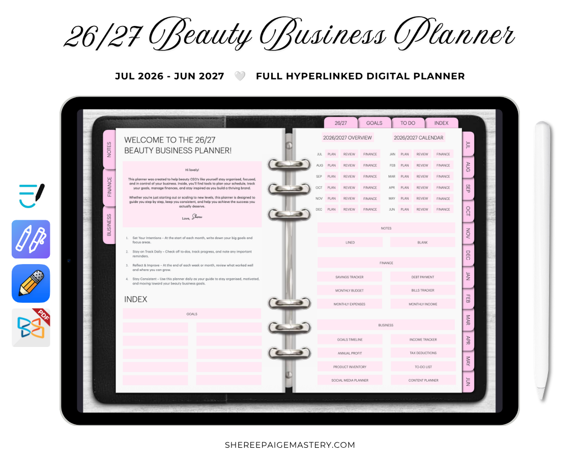 2026/2027 Beauty Business Planner - Digital