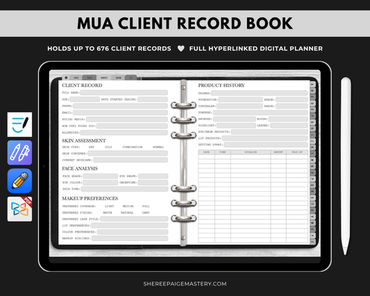 Makeup Artist Client Record Book - Digital