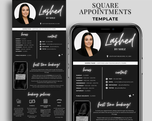 Square Appointments / Acuity Scheduling - Canva Template