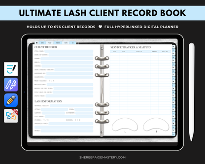 Ultimate Lash Extension Client Record Book - Digital