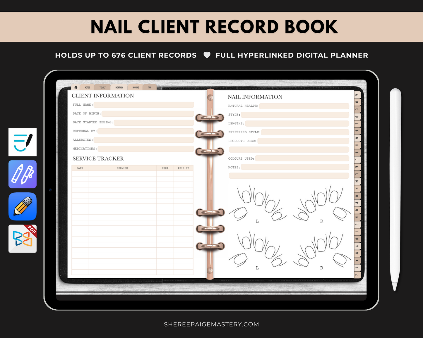 Nail Client Record Book - Digital