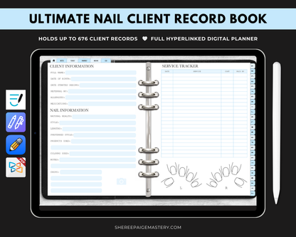 Ultimate Nail Client Record Book - Digital
