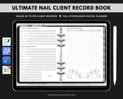 Ultimate Nail Client Record Book - Digital