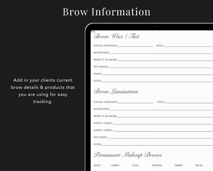 Brow Client Record Book v2 - Digital