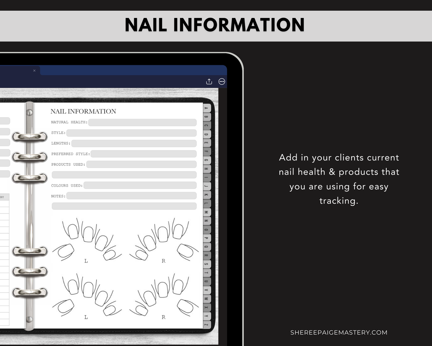 Nail Client Record Book - Digital