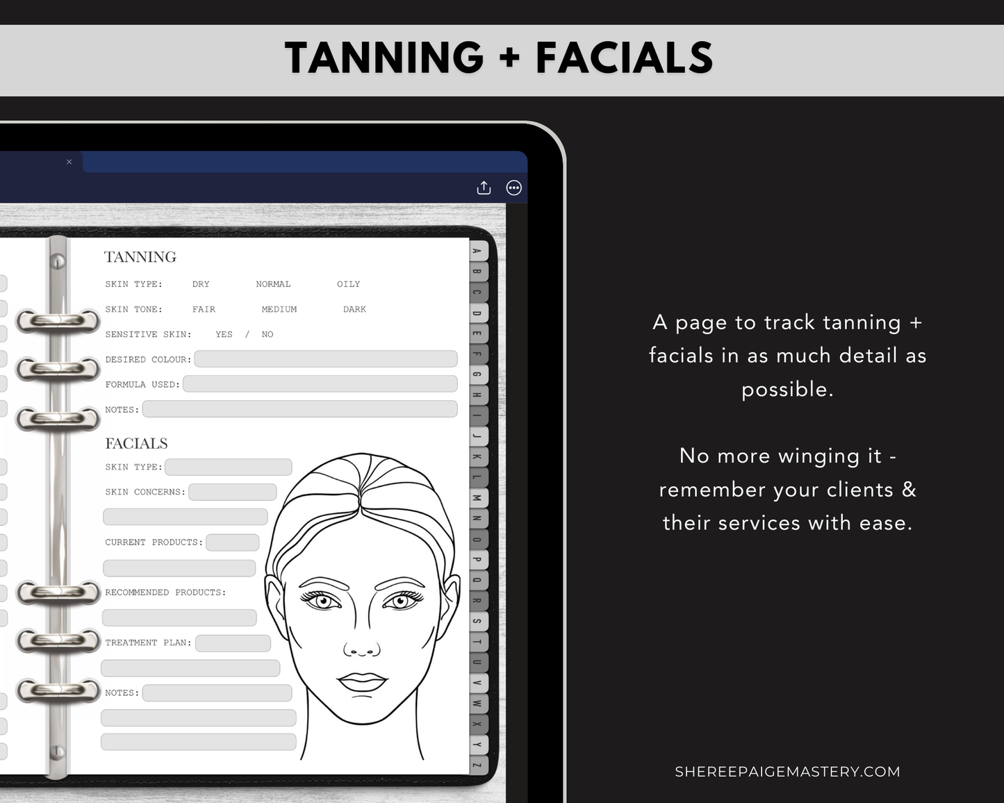 All-In-One Beauty Client Record Book - Digital