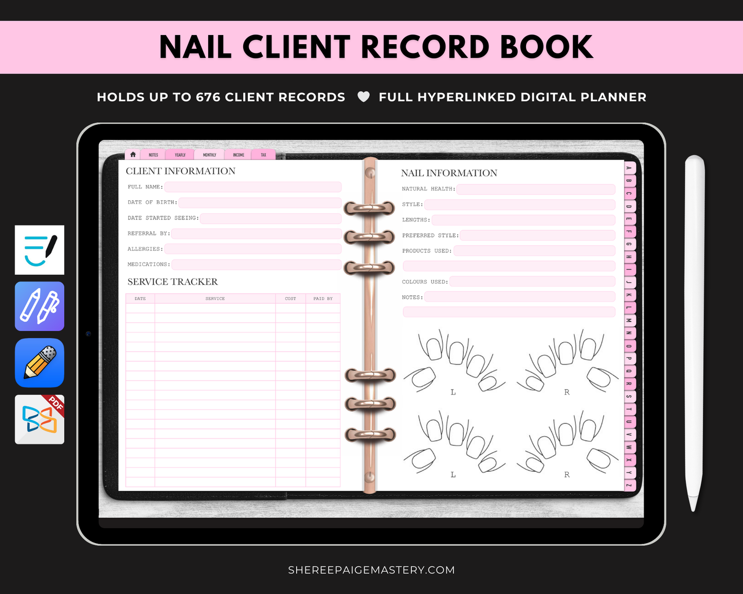 Nail Client Record Book - Digital