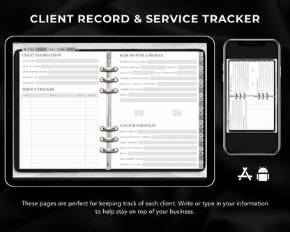 Hair Stylist Client Record Book - Digital