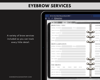 All-In-One Beauty Client Record Book - Digital