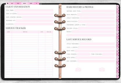 Hair Braids Client Record Book - Digital