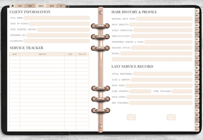 Hair Braids Client Record Book - Digital