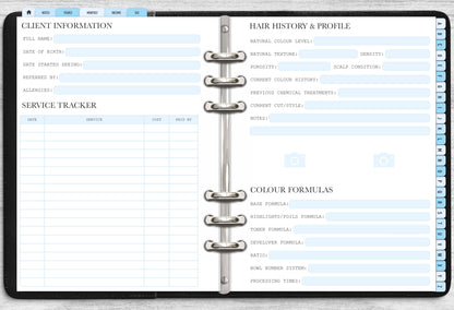 Hair Stylist Client Record Book - Digital