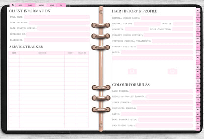 Hair Stylist Client Record Book - Digital