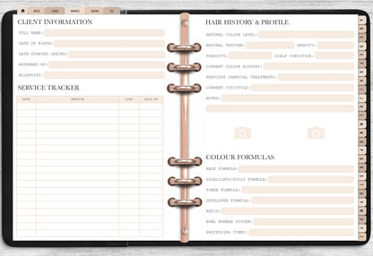 Hair Stylist Client Record Book - Digital