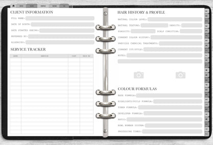 Hair Stylist Client Record Book - Digital