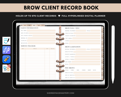 Brow Tech Client Record Book - Digital