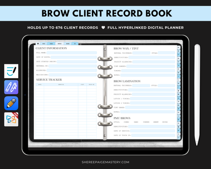 Brow Tech Client Record Book - Digital