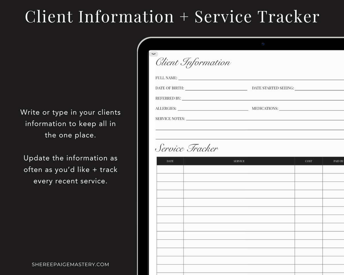 Brow Client Record Book v2 - Digital